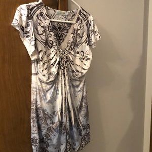 A v- neck top,white background